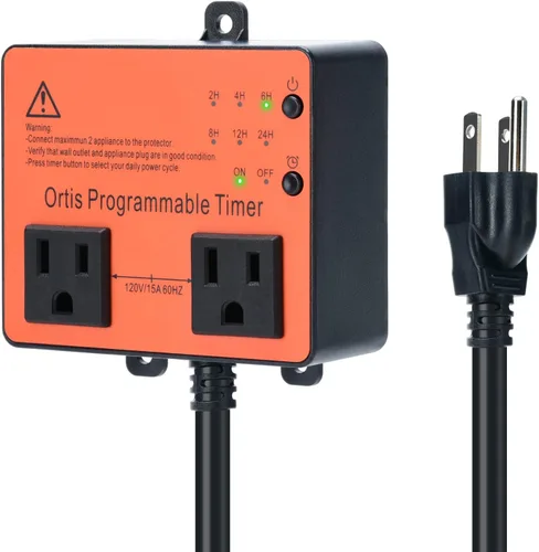 Ortis Temporizador de piscina sobre el suelo, temporizador inteligente de piscina con funcionamiento de un solo botón, para piscinas, filtros,