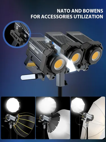 Miniatura 8 de Luz de video, COLBOR CL120R RGB 120W Iluminación continua M/G Balance 2700~6500K CRI96+ Luz de estudio con montaje Bowens, 13 efectos de luz