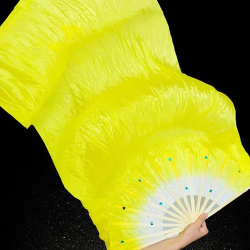 Miniatura 16 de FZBNSRKO 1.8M 70.86 "Danza del Vientre de Seda de Bambú Abanicos Largos Ventiladores Velos Fiesta Rendimiento de la Mañana Abanicos Largos