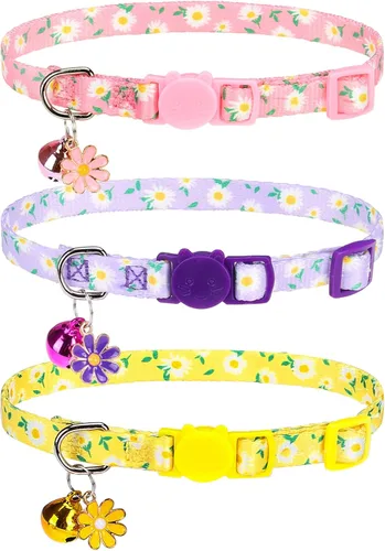 Miniatura 20 de Collares Navideños Separables para Gatos con Campana y Bonitos Colgantes - Paquete de 3 Collares de Seguridad Ajustables para Gatitos - Collar