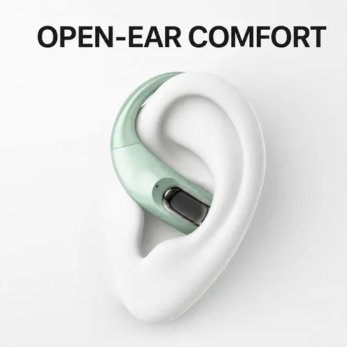 Miniatura 4 de Auriculares deportivos inalámbricos Bluetooth, auriculares ligeros con ganchos para los oídos, auriculares inalámbricos Bluetooth5.4, tiempo de Verde
