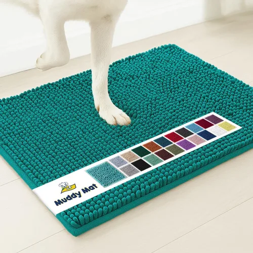 Miniatura 32 de Muddy Mat® Mostrado en la televisión - Tapete de microfibra súper absorbente para puerta de perro para patas fangosas, antideslizante y lavable
