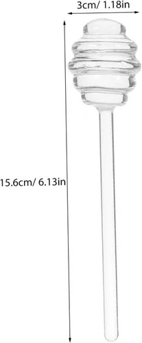 Miniatura 2 de CALLARON Varita de cristal para remoción de miel de 5.34 pulgadas, cuchara portátil para jarabe de mermelada, varita para agitar, tarro de miel Como
