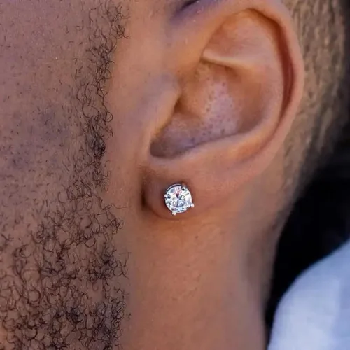 Miniatura 2 de Jstyle 2 pares de aretes magnéticos de acero inoxidable para hombres y mujeres, circonita cúbica sin perforación, hipoalergénicos de 0.197-0.315 in