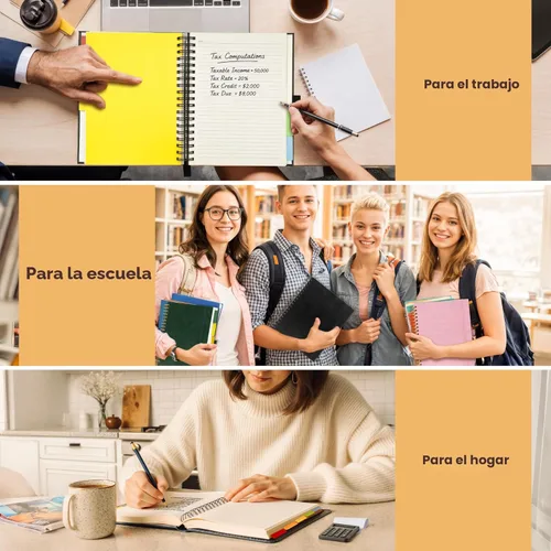 Miniatura 7 de Cuaderno de espiral encuadernado en cuero de tapa dura de 8x10 pulgadas con divisores removibles - Negro - 300 páginas Cuaderno de 5 asignaturas