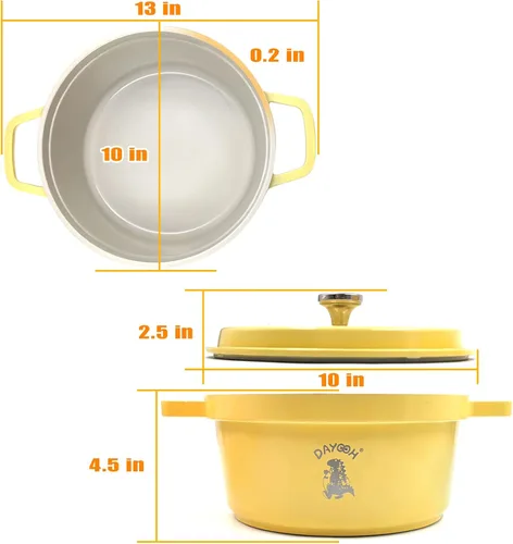 Miniatura 2 de Olla de horno holandés de hierro fundido esmaltado con tapa 6QT antiadherente revestimiento de esmalte sartén cocina utensilios de cocina