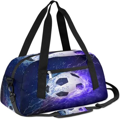 Miniatura 3 de Art Firey - Bolsa de deporte de fútbol para niños, bolsa de gimnasio deportiva para adolescentes y niñas, bolsa de mano para fines de semana, bolsa