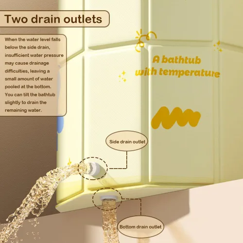 Miniatura 5 de Genrenyen Bañera redonda portátil para adultos, sin instalación, 31.5 pulgadas de largo x 27.1 pulgadas de alto, plegable para cabina de ducha