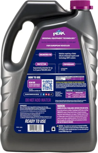 Miniatura 2 de PEAK OET Extended Life Violet 50/50 Anticongelante/refrigerante prediluido para vehículos europeos, 1 galón