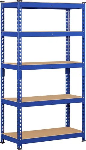 Topeakmart Estantes utilitarios de 5 niveles, estantes de almacenamiento de metal, estanterías ajustables, montaje sin tornillos, estantes de Azul
