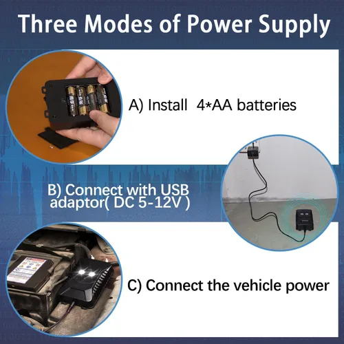 Miniatura 3 de Tirgo 2 piezas Repelente de Roedores para Coche Bajo el Capó, Repelente de Ratones Ultrasónico con Luz Estroboscópica, Alimentado por Batería