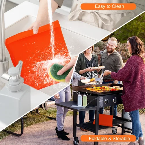 Miniatura 6 de HGB - Tapete de silicona para parrilla Blackstone, cubierta de parrilla Blackstone de 28 pulgadas, accesorios mejorados de borde completo, cubierta