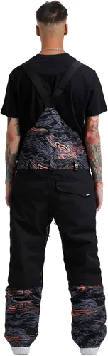 Miniatura 2 de GSOU SNOW Pantalones de esquí para hombre, overol de nieve para snowboard, impermeable, resistente al viento, con correa ajustable, para invierno