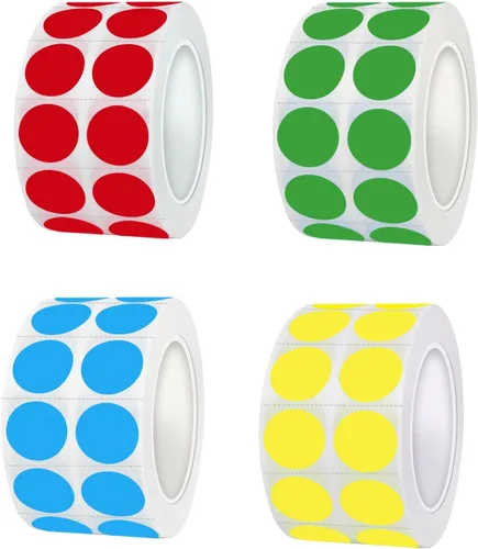 4000 etiquetas adhesivas de código de color de 0.5 pulgadas, se pueden escribir para oficina, aula de estudiantes y otros escenarios (4 rollos, 1000