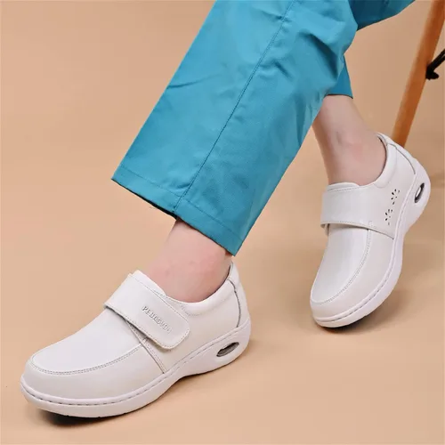 Miniatura 4 de PEDASVON Zapatos de enfermería para el cuidado de la salud para mujer ligeros cómodos zapatos de enfermería mocasines de restaurante impermeables