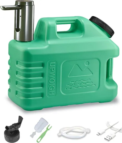 Miniatura 11 de Jarra de agua portátil de 5 galones con bomba de control táctil automático, contenedor de agua verdaderamente sin fugas con grifo, equipo de bomba