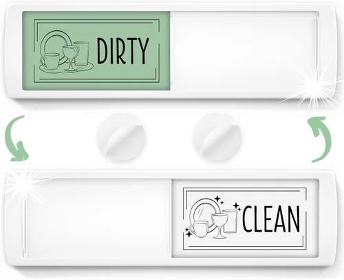 Miniatura 11 de ASSURED SIGNS Imán para lavavajillas Clean Dirty Sign 7 x 2 pulgadas, construcción premium Eliminate Kitchen Confusion, Strong Magnetic Hold