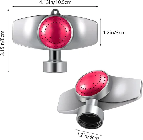 Miniatura 2 de Honoson Rociador de metal con patrón circular de 360 grados para patio con flujo de agua suave, cabezal de rociador ajustable para riego de césped