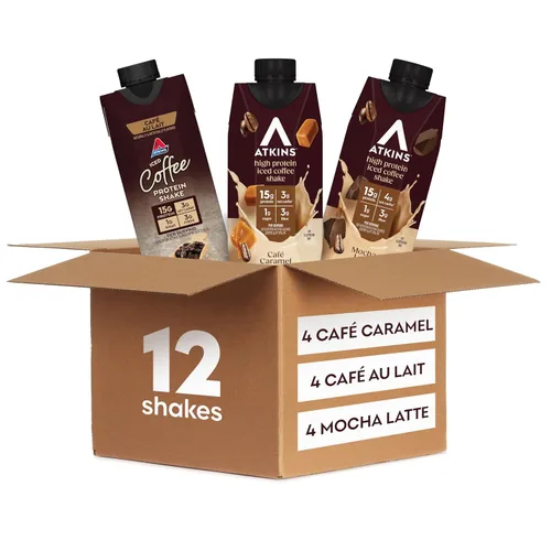 Miniatura 13 de Atkins Café au Lait - Batido de proteínas con sabor a café helado, batido alto en proteínas, bajo en azúcar, bajo en carbohidratos y bajo en azúcar