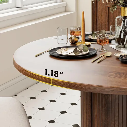 Miniatura 4 de SoarFlash Juego de mesa de cocina y sillas para 4, juego de mesa de comedor de 47 pulgadas para 4 personas con sillas tapizadas de terciopelo, juego