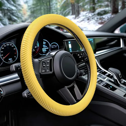 Miniatura 13 de WOCOCN Funda para volante de automóvil, funda delgada de silicona antideslizante para hombres y mujeres, accesorios interiores universales