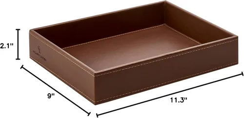 Miniatura 9 de GALLAWAY LEATHER Bandeja de valet para hombres - Organizador de mesita de noche Bandeja EDC para billetera y llaves - Bandeja recogetodo de cómoda