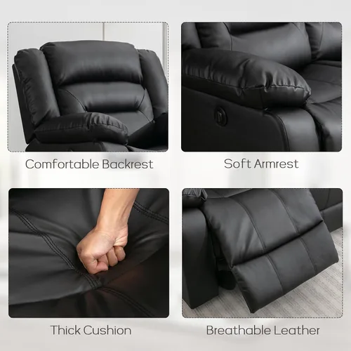 Miniatura 6 de EBELLO Silla Reclinable Eléctrica de Cuero Sintético, Silla Reclinable Eléctrica Rellena de Gran Tamaño con Cojín Grueso y Respaldo, Sofá Individual