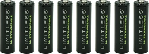Miniatura 3 de Limitless Pilas recargables AA de 8 unidades con cargador, baterías NiMH de alta capacidad de 2700 mAh universales y sistema de carga