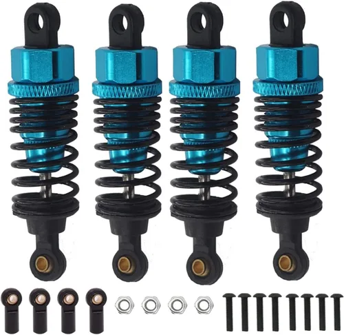 Miniatura 11 de Amortiguador de amortiguadores de choques RC rellenos de aceite de aluminio para Tamiya TT01 Mf-01x 1/10 RC Car Upgrade Parts 4 unids/set (verde)