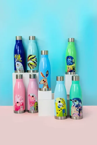 Miniatura 5 de Maxwell & Williams Pete Cromer - Botella de agua aislada, diseño de martín pescador azul, acero inoxidable sin BPA, 0.2 fl oz