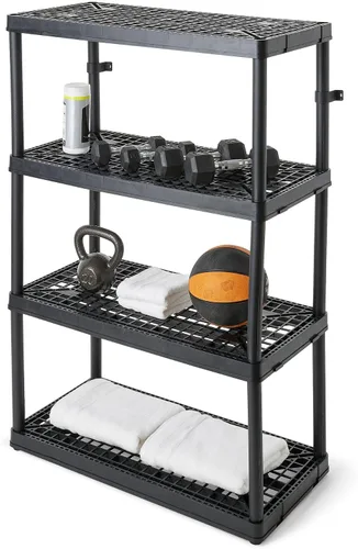 Miniatura 6 de Gracious Living Paquete de 2 unidades de almacenamiento de 4 estantes de altura fija ventilada de alta resistencia de 18 x 36 x 54.5 pulgadas