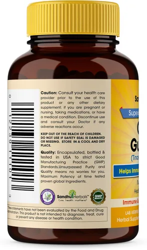 Miniatura 4 de SANDHUHERBALS Giloy orgánico (Guduchi) Polvo Herbal 120 cápsulas vegetarianas para hombres y mujeres Suplemento herbario natural para apoyo