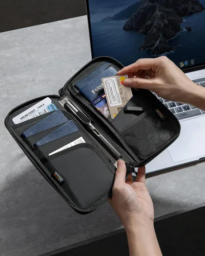 Miniatura 6 de Carteras para pasaporte T03, Gris, Cartera Rfid