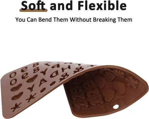 Miniatura 7 de 4 moldes de silicona para chocolate, moldes de silicona para letras y moldes de chocolate con números con símbolos de decoración de pasteles