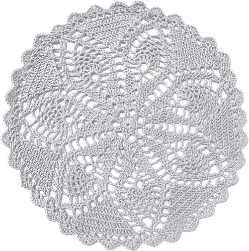 Miniatura 43 de Mantel Individual de Encaje de 11 a 12 Pulgadas Tapetes de Mesa Redondos Hechos a Mano Tapete de Ganchillo Cocina Vajilla Posavasos para Taza