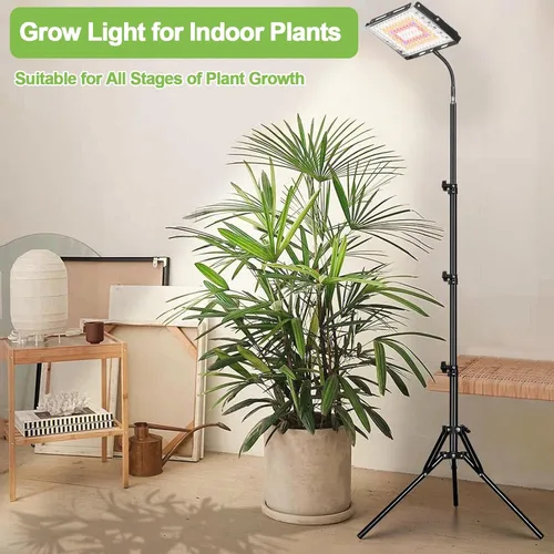 Miniatura 2 de LBW Luces de cultivo de pie para plantas de interior, 96 luces LED de cultivo de plantas de espectro completo, lámpara de cultivo de piso mejorada