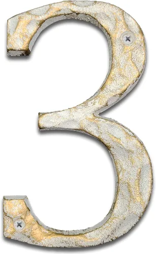 Miniatura 16 de Números de dirección de casa de 5 pulgadas de alto, número único de buzón de metal de hierro fundido, letras para puerta exterior o delantera, Letra