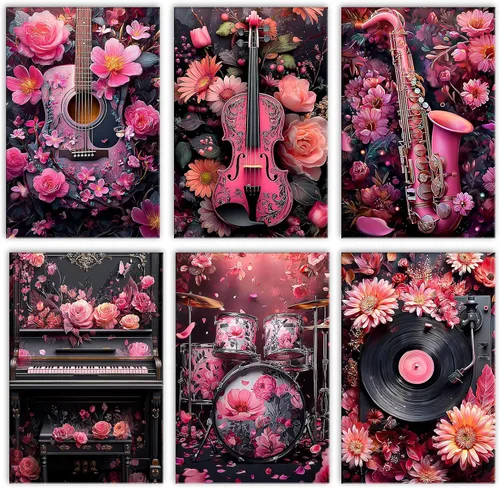 Miniatura 10 de Angel Girl - Pintura por números para adultos, corona de rosas rosadas, pintura al óleo digital, pintura acrílica, kit de pintura linda para niñas