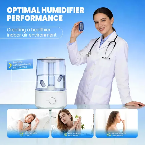 Miniatura 3 de Cartucho de desmineralización para humidificadores ultrasónicos, evita la acumulación de agua dura, reduce el polvo blanco, purifica el agua