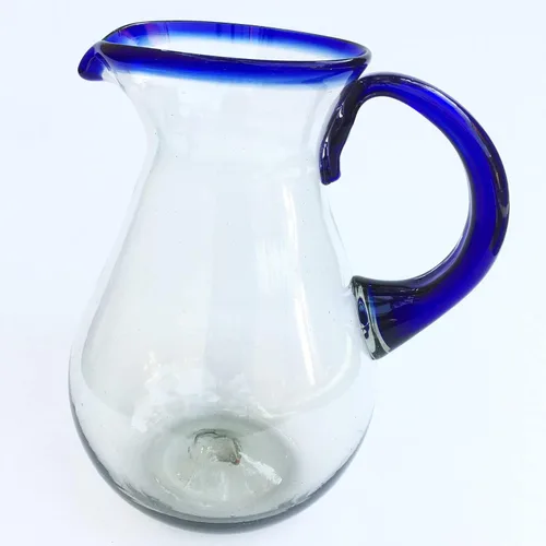 Miniatura 16 de Copas de roca DOF con borde azul cobalto de 8 onzas (juego de 6), vidrio reciclado, sin plomo, sin toxinas (DOF Rocks)