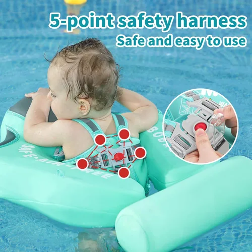 Miniatura 7 de Mambobaby Flotador con cola y toldo no inflable para bebé, flotador Mambo Flotador inteligente de natación para bebé, flotador de piscina para niños