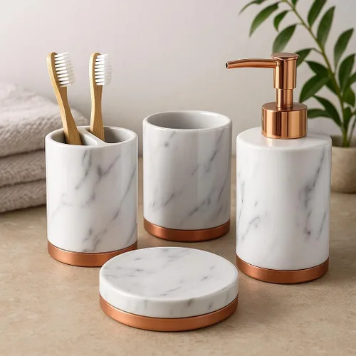 Miniatura 3 de WPM WORLD PRODUCTS MART Juego de 4 piezas para baño