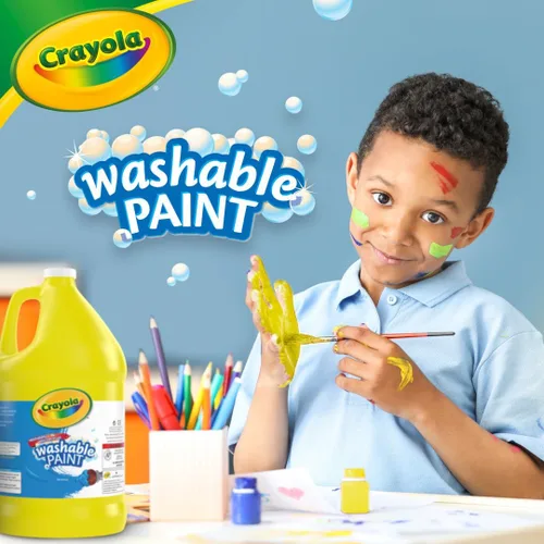Miniatura 6 de Crayola Pintura lavable para niños, color amarillo (1 galón), suministros de arte y manualidades para niños, no tóxica, a granel