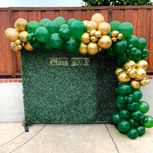 Miniatura 5 de Kelfara Globos verdes y dorados, 50 globos de látex de confeti verde metálico dorado de 12 pulgadas con cinta para Navidad, día de San Patricio, Año