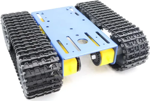 Miniatura 7 de Kit de chasis de tanque robótico inteligente de metal a control remoto con 4 motores DC TT para Arduino UNO R3/Raspberry Pie/STEAM, plataforma