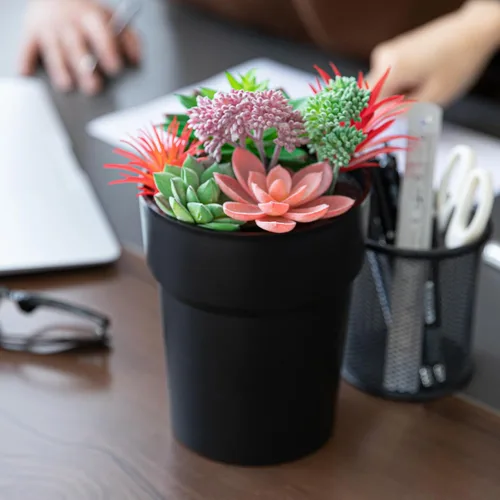 Miniatura 4 de BarGifts Maceta de Flores Negra Caja de Seguridad de Desviación, Caja de Almacenamiento Secreto Oculta Mantén Tus Objetos de Valor Seguros Como