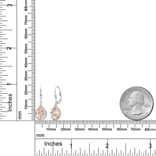 Miniatura 34 de Gem Stone King Aretes colgantes de gota para mujer, plata de ley 925, piedra natal ovalada de 0.354 x 0.276 in, joyería fina, regalos para ella