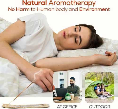 Miniatura 5 de Varillas de incienso aromático Satya Frankincense 180 g (15 g x 12 paquetes) de Satya Sai Baba Nag Champa y paquete de soporte de varillas