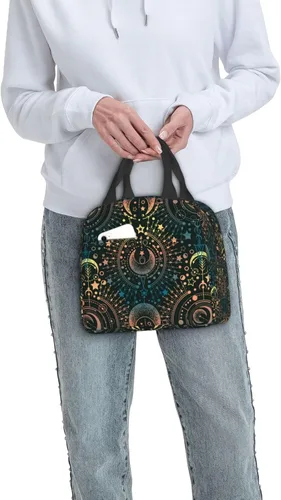 Miniatura 8 de Bolsa de almuerzo con diseño de astrología mágica y luna, con aislamiento, reutilizable, impermeable, portátil, para mujeres, hombres, niñas y niños