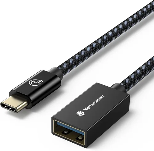 Yottamaster Cable adaptador USB-C macho a USB-A hembra OTG - 10Gbps para teléfono, laptop, tableta e interruptor - 3.3 ft/3.3 pies